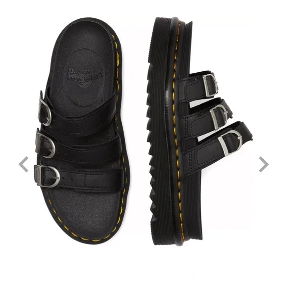 Dr. Martens Women's Blaire Hydro Leather Slide Sandals - Picture 6 of 12